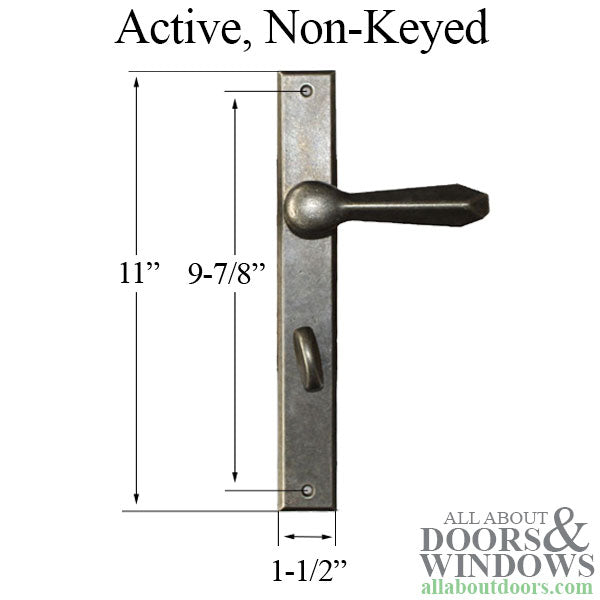 Stone River Bronze Non-Keyed, Active Multipoint lock Handles - White Bronze - Stone River Bronze Non-Keyed, Active Multipoint lock Handles - White Bronze