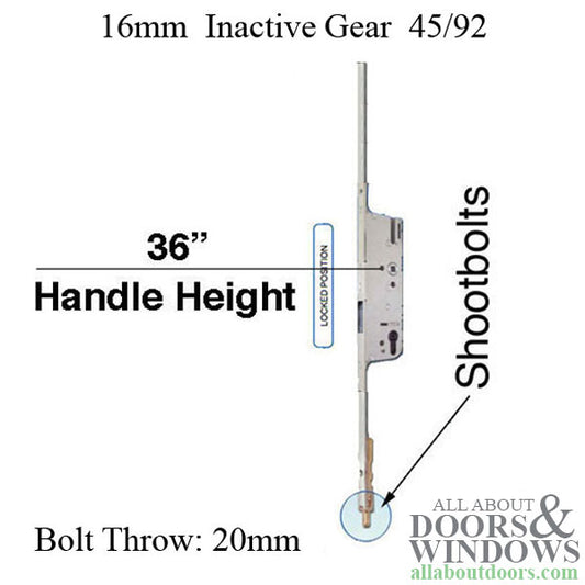 HOPPE Bottom Gear 16mm Inactive Gear 20mm Shootbolt Throw