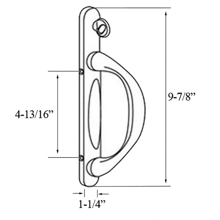Right Handed ROTO Inside Handle 4-13/16 Inch Screw Hole Spacing Door Handle - Right Handed ROTO Inside Handle 4-13/16 Inch Screw Hole Spacing Door Handle
