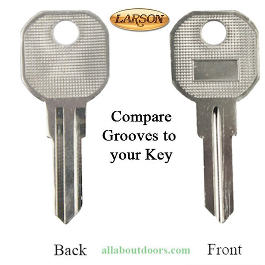 Key Blanks for Larson Heavy-Duty Surface Mount Handle Set, Nickel Silver 2-Pack