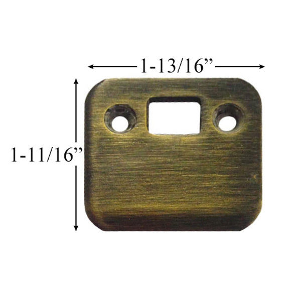 Strike Plate, Shootbolt, Single Door - Antique Brass - Strike Plate, Shootbolt, Single Door - Antique Brass
