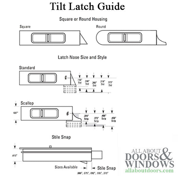 Tilt Latch Pair For Sightline Vinyl Window With Square Housing White Latch - Tilt Latch Pair For Sightline Vinyl Window With Square Housing White Latch