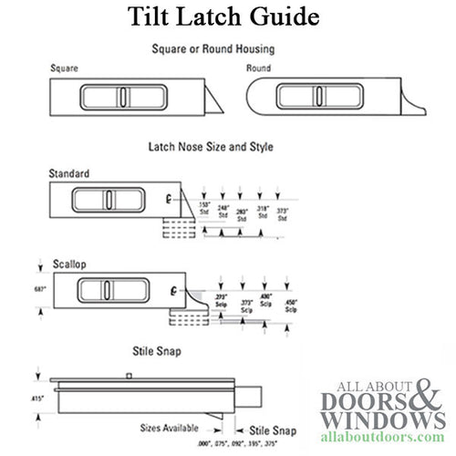 Tilt Latch Pair For Sightline Vinyl Window With Square Housing White Latch - Tilt Latch Pair For Sightline Vinyl Window With Square Housing White Latch