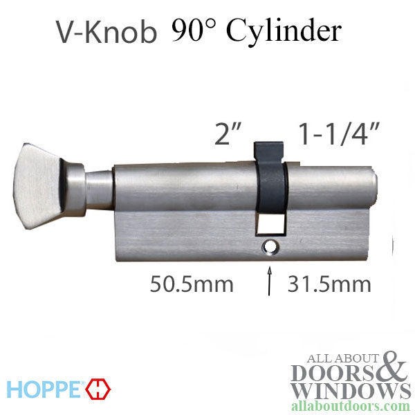 50.5/31.5mm Hoppe 82mm Euro Profile Cylinder V-Knob - 50.5/31.5mm Hoppe 82mm Euro Profile Cylinder V-Knob