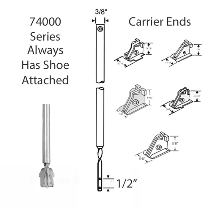 3/8”  Standard Balance Rod with Plastic Carrier Shoe - 3/8”  Standard Balance Rod with Plastic Carrier Shoe