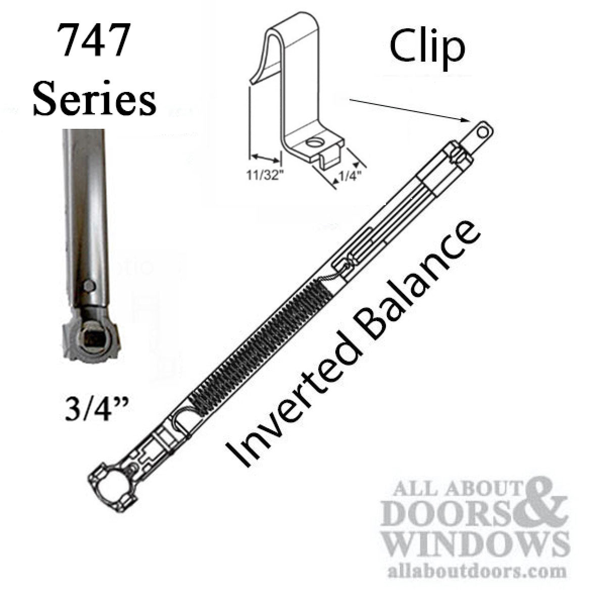 Tilt Shoe, 747 Inverted Channel Balance, T-Lock with wire spring - Tilt Shoe, 747 Inverted Channel Balance, T-Lock with wire spring