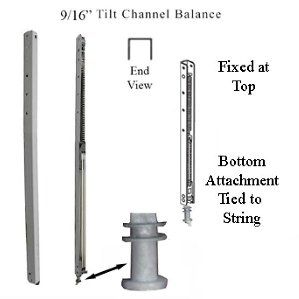 736 Custom Channel Balance for Tilt Windows, Beige, 9/16 x 9/16 Sizes 10-45, A-I - 736 Custom Channel Balance for Tilt Windows, Beige, 9/16 x 9/16 Sizes 10-45, A-I