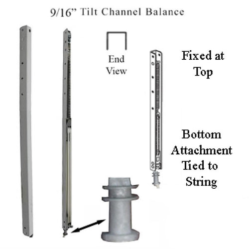 736 Custom Channel Balance for Tilt Windows, Beige, 9/16 x 9/16 Sizes 10-45, A-I - 736 Custom Channel Balance for Tilt Windows, Beige, 9/16 x 9/16 Sizes 10-45, A-I