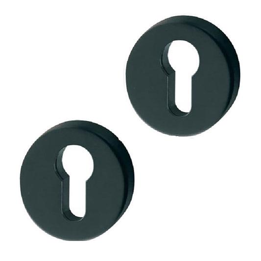 Euro Profile Cylinder Cover Plates, Matte Black