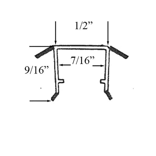 U-Vinyl Weatherstrip for Parting Stop, Head/Side Jamb, 95