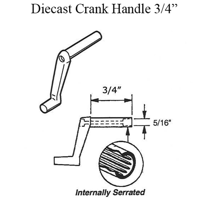 Crank Handle for Jalousie or Louvre Windows 3/4