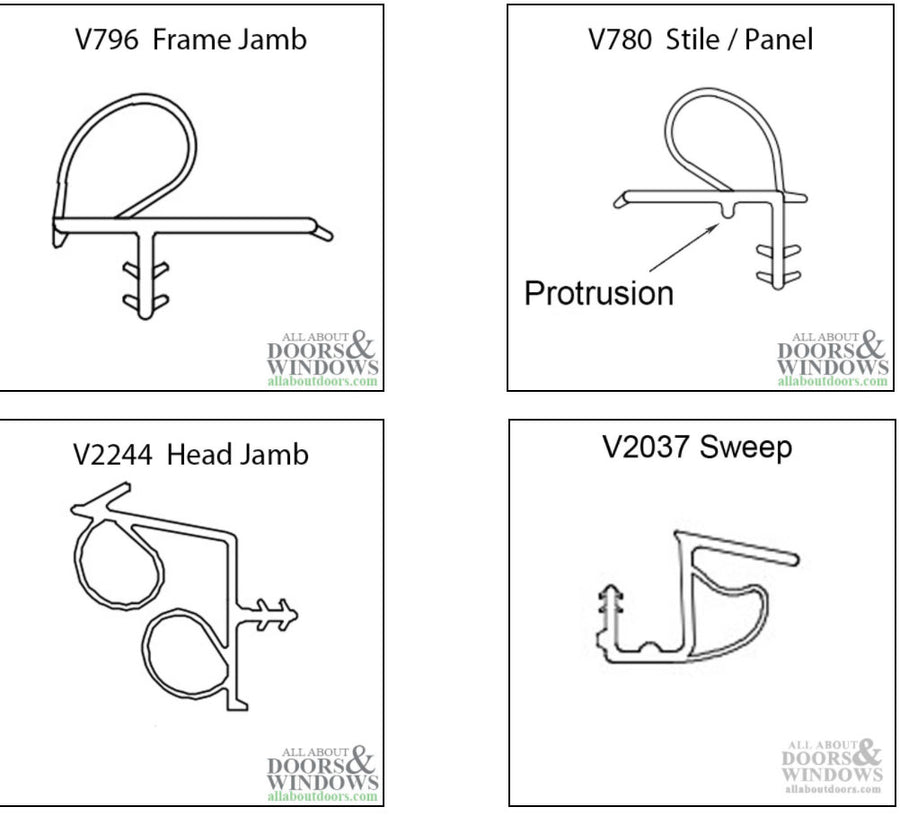 Marvin Inactive Panel V780 Stile Weatherstrip Black - Marvin Inactive Panel V780 Stile Weatherstrip Black