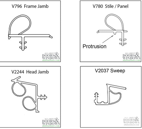 Marvin Inactive Panel V780 Stile Weatherstrip Black - Marvin Inactive Panel V780 Stile Weatherstrip Black