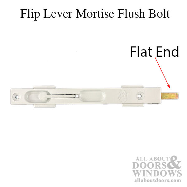 Flip Lever Mortise Flush Bolt for Aluminum T-Astragal  - White - Flip Lever Mortise Flush Bolt for Aluminum T-Astragal  - White