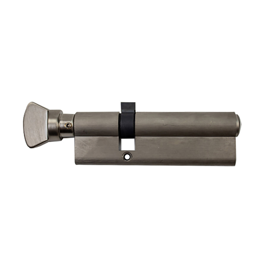 31.5mm/65.5mm Hoppe Single Cylinder with V-Knob Thumb-turn - Satin Nickel Finish - 31.5mm/65.5mm Hoppe Single Cylinder with V-Knob Thumb-turn - Satin Nickel Finish