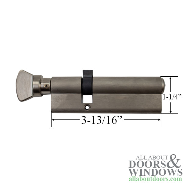 31.5mm/65.5mm Hoppe Single Cylinder with V-Knob Thumb-turn - Satin Nickel Finish - 31.5mm/65.5mm Hoppe Single Cylinder with V-Knob Thumb-turn - Satin Nickel Finish