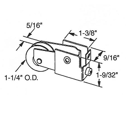 Sliding Door Roller For Closet or Mirror Doors with Adjustable Steel Housing 1.25 Inch Nylon Wheel - Sliding Door Roller For Closet or Mirror Doors with Adjustable Steel Housing 1.25 Inch Nylon Wheel