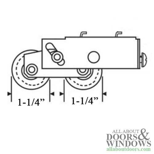 Sliding Patio Door Roller Assembly Steel Housing 1.25 Inch Steel Wheel Diameter - Sliding Patio Door Roller Assembly Steel Housing 1.25 Inch Steel Wheel Diameter