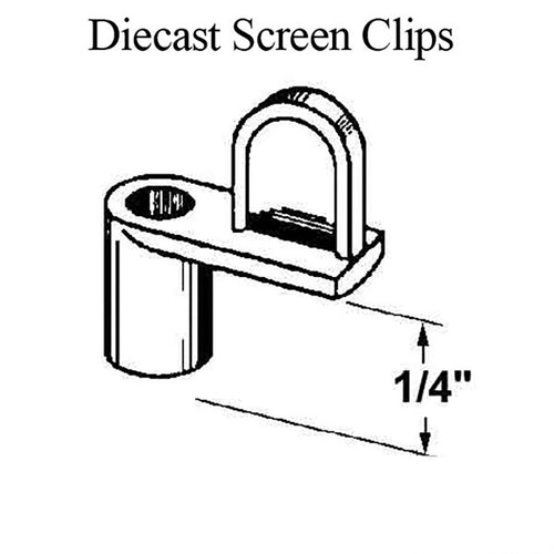 Diecast Window Screen Clips 1/4 Inch 100 Pack - Diecast Window Screen Clips 1/4 Inch 100 Pack