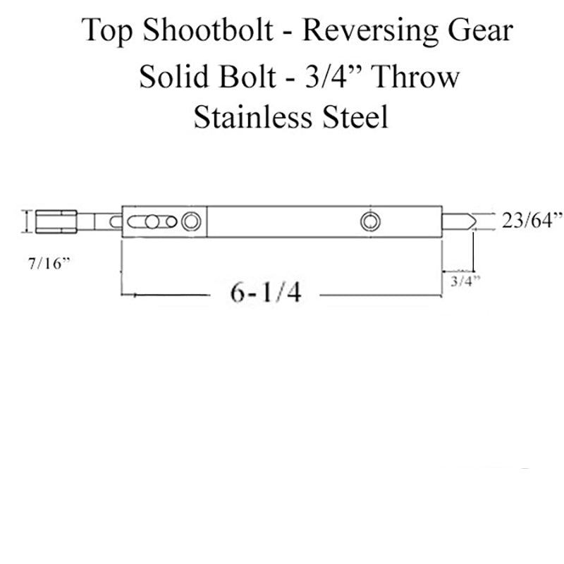 Secury Europa Reversing Gear, Top Shootbolt  - Stainless Steel - Secury Europa Reversing Gear, Top Shootbolt  - Stainless Steel