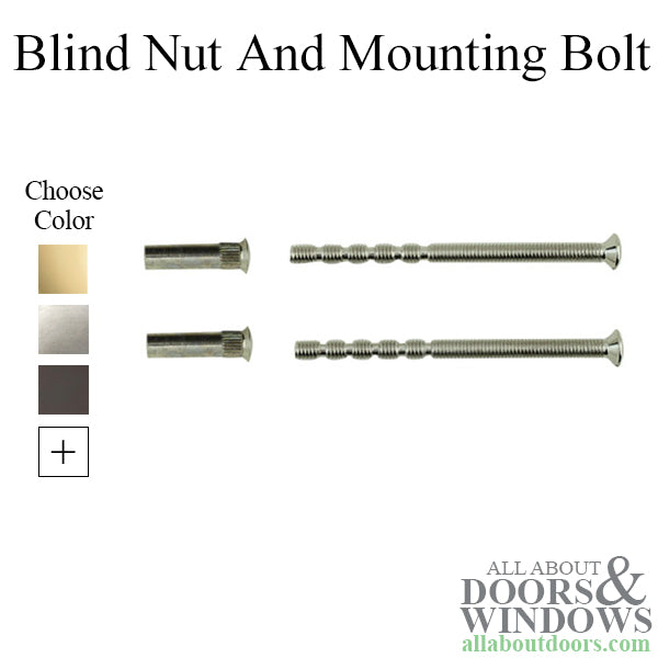 Blind Nut & Breakaway Mounting Bolt - Choose Finish - Blind Nut & Breakaway Mounting Bolt - Choose Finish