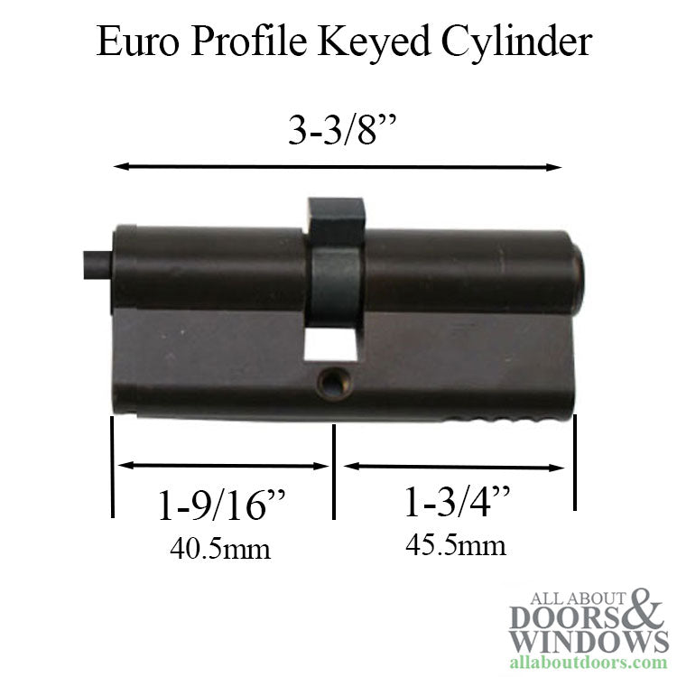 Hoppe 40.5/45.5 (86mm) Euro 90° Profile Cylinder, No Thumbturn - Hoppe 40.5/45.5 (86mm) Euro 90° Profile Cylinder, No Thumbturn