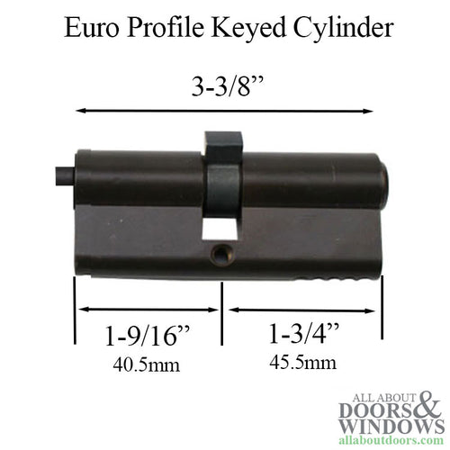 Hoppe 40.5/45.5 (86mm) Euro 90° Profile Cylinder, No Thumbturn - Hoppe 40.5/45.5 (86mm) Euro 90° Profile Cylinder, No Thumbturn