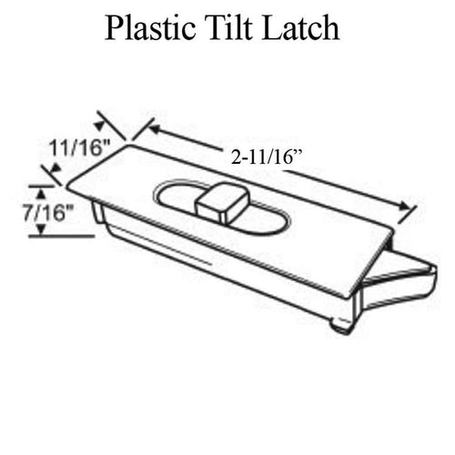 Tilt Latch, Slide in Plastic, 2-11/16