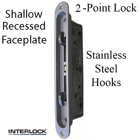 Interlock Sliding Door Lock with Recessed Faceplate 37.5mm - Interlock Sliding Door Lock with Recessed Faceplate 37.5mm