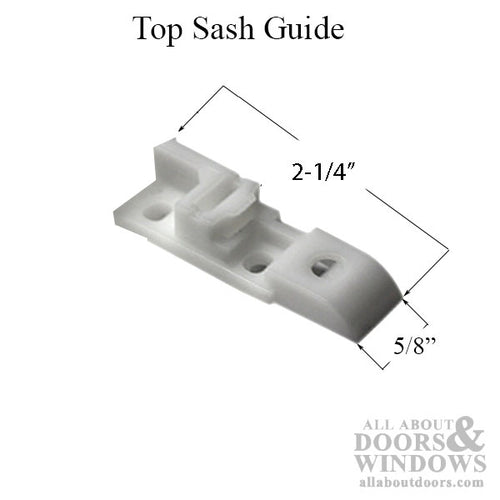 Quaker Sash Guide,  White Plastic, Left Hand - Quaker Sash Guide,  White Plastic, Left Hand