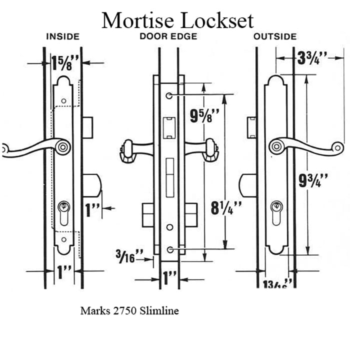 Marks Mortise Door Lever 2750 Dummy Door Lever Set - Marks Mortise Door Lever 2750 Dummy Door Lever Set