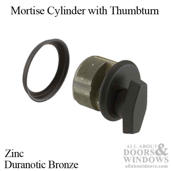 Mortise Cylinder with Thumbturn, Zinc, Choose Color - Mortise Cylinder with Thumbturn, Zinc, Choose Color