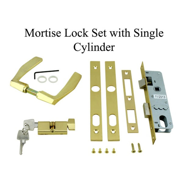 Papaiz Single Cylinder Lock and Handle Set for 1 Inch to 1.25 Inch Door Thickness - Papaiz Single Cylinder Lock and Handle Set for 1 Inch to 1.25 Inch Door Thickness