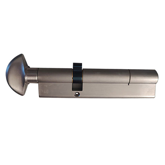 Hoppe Euro Profile Cylinder, 90 degree, 40.5/85.5, Crescent knob - Satin Nickel