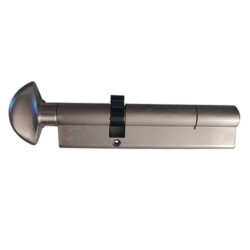 Hoppe Euro Profile Cylinder, 90 degree, 40.5/85.5, Crescent knob - Satin Nickel - Hoppe Euro Profile Cylinder, 90 degree, 40.5/85.5, Crescent knob - Satin Nickel