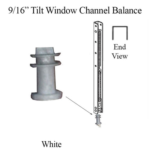 Amesbury 736 Custom Channel Balance for Tilt Windows, White, 9/16 x 9/16 Sizes 10-45, A-I - Amesbury 736 Custom Channel Balance for Tilt Windows, White, 9/16 x 9/16 Sizes 10-45, A-I