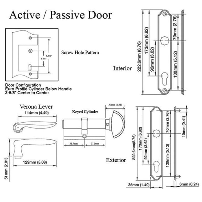Hoppe Active Verona Handle Set M151/374N Satin Nickel - Hoppe Active Verona Handle Set M151/374N Satin Nickel