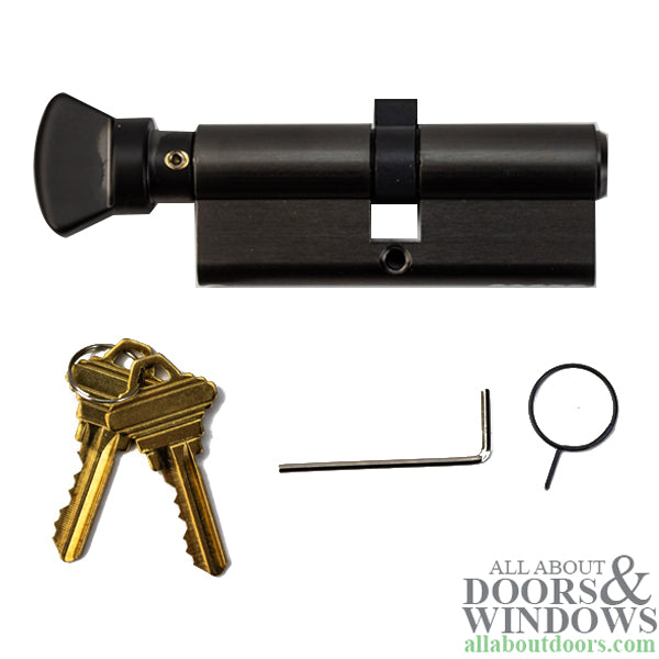 40mm/40mm Hoppe V-Knob Cylinder  90 Degree Turn - Dark Metallic Bronze Finish - 40mm/40mm Hoppe V-Knob Cylinder  90 Degree Turn - Dark Metallic Bronze Finish
