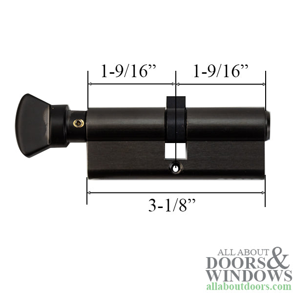 40mm/40mm Hoppe V-Knob Cylinder  90 Degree Turn - Dark Metallic Bronze Finish - 40mm/40mm Hoppe V-Knob Cylinder  90 Degree Turn - Dark Metallic Bronze Finish