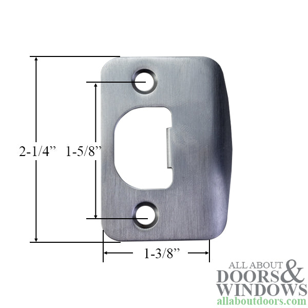 Full Lip Latch Strike Plate, HOPPE HBL Series  - Satin Nickel / Chrome - Full Lip Latch Strike Plate, HOPPE HBL Series  - Satin Nickel / Chrome