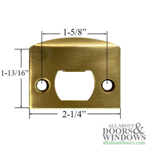 Extended Lip Strike, Square Corners- Polished Brass - Extended Lip Strike, Square Corners- Polished Brass