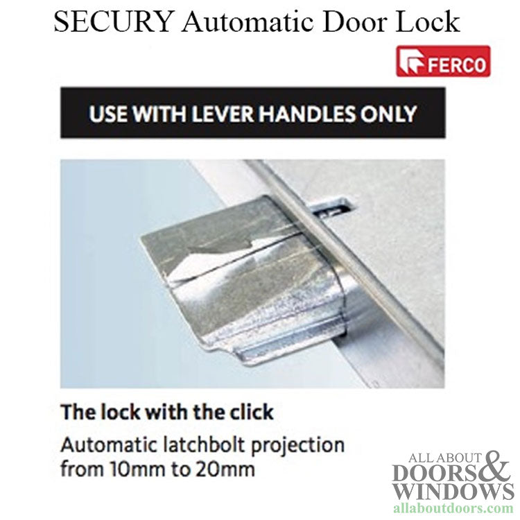 G-U / Ferco SECURY 50/92 Automatic Door Lock 8-0 Door for LEVER Handles - Stainless Steel - G-U / Ferco SECURY 50/92 Automatic Door Lock 8-0 Door for LEVER Handles - Stainless Steel