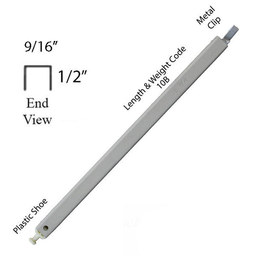 Custom Channel Balance for Tilt Windows, White, 9/16 x 9/16 Sizes 10-45, A-I - Custom Channel Balance for Tilt Windows, White, 9/16 x 9/16 Sizes 10-45, A-I