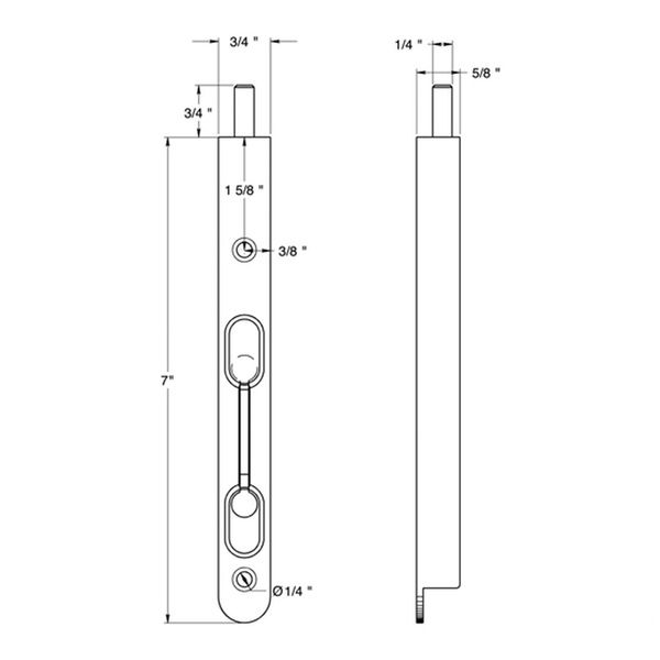 7 Inch Flip Lever Mortise Flush Bolt with Flat Bolt - Choose Color - 7 Inch Flip Lever Mortise Flush Bolt with Flat Bolt - Choose Color