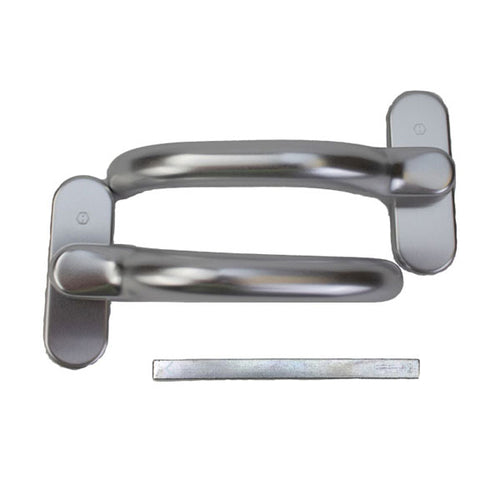 Hoppe Balcony Handle Set, Aluminum - Silver - Hoppe Balcony Handle Set, Aluminum - Silver