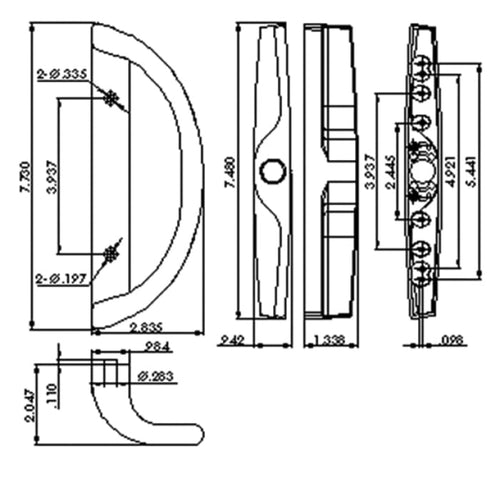 Sliding Patio Door Handle Non-Keyed Adjustable Thumb Turn Powder Coat Finish - Sliding Patio Door Handle Non-Keyed Adjustable Thumb Turn Powder Coat Finish