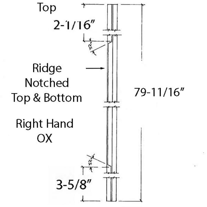 Interlock Weatherstrip, 2 Panel, Stat or Oper Pane - Interlock Weatherstrip, 2 Panel, Stat or Oper Pane