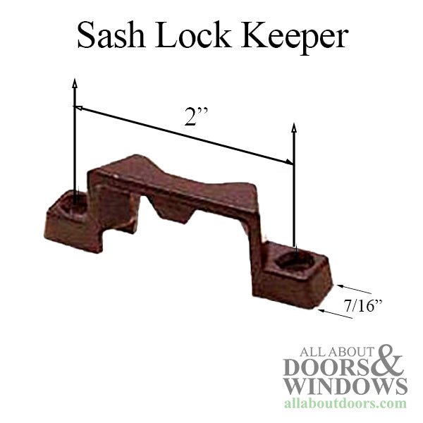 Sash Lock Keeper, 2 inch hole spacing - Bronze - Sash Lock Keeper, 2 inch hole spacing - Bronze