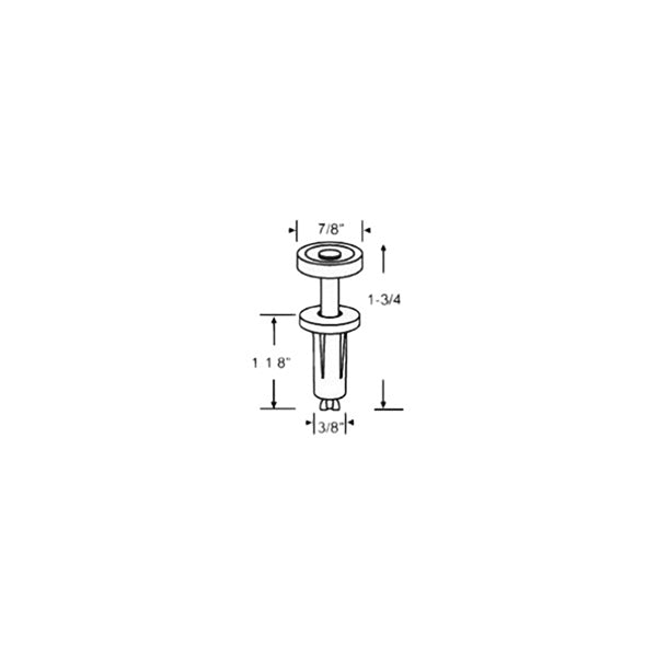 Plunger Pin with 7/8 Inch Diameter Nylon Wheel - Plunger Pin with 7/8 Inch Diameter Nylon Wheel