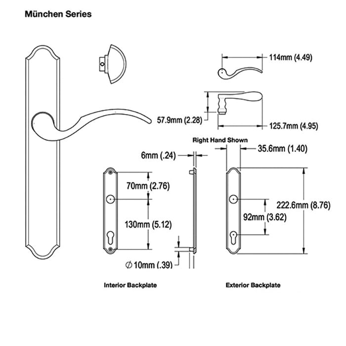 Hoppe M112PLKH(2) Munchen Active Keyed Low Profile Lever, 374 plate - Oil Rubbed Brass - Hoppe M112PLKH(2) Munchen Active Keyed Low Profile Lever, 374 plate - Oil Rubbed Brass